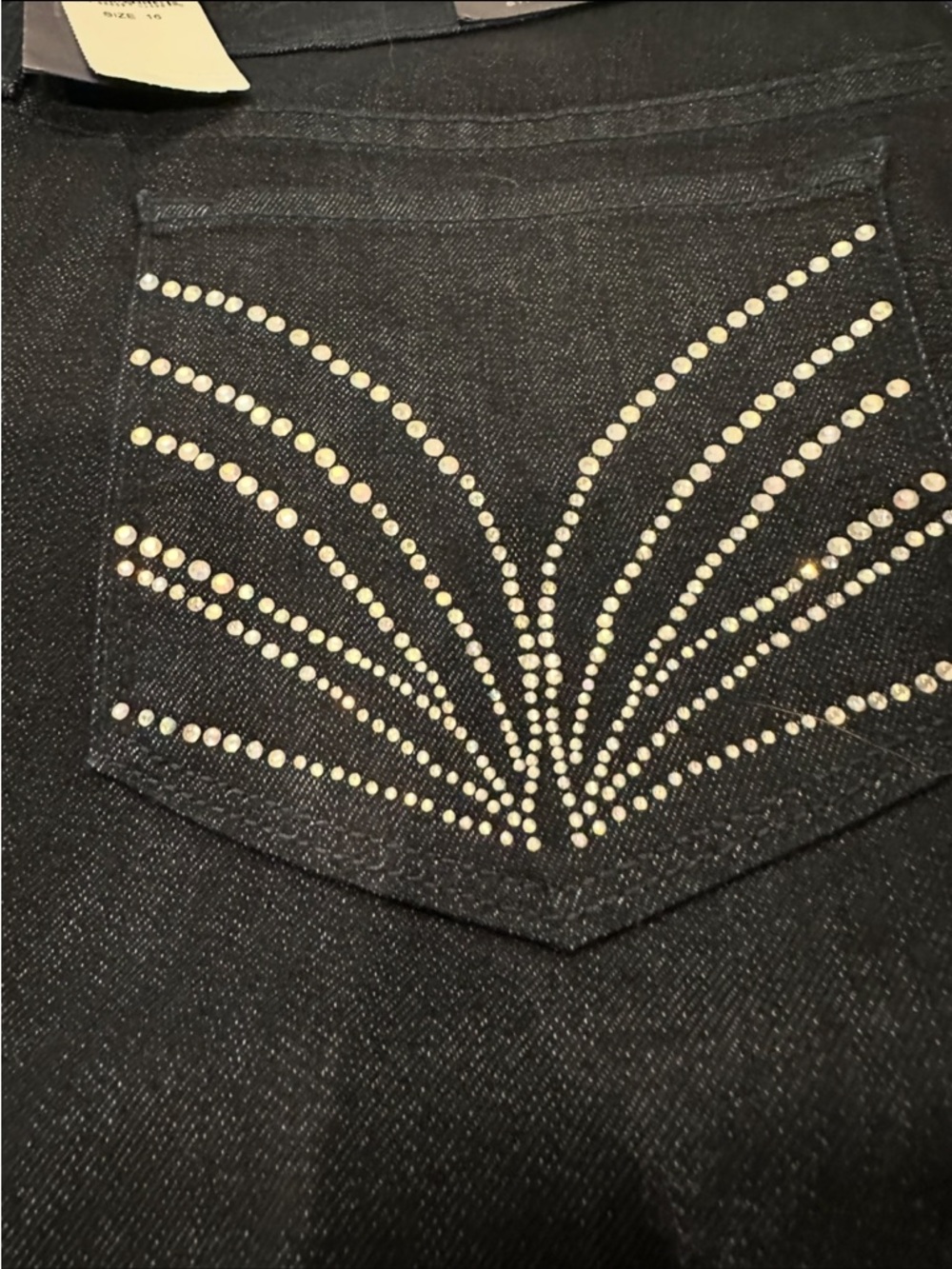 NYDJ Blue Straight Leg Jeans with Rhinestone Pockets NWT Women’s 16
